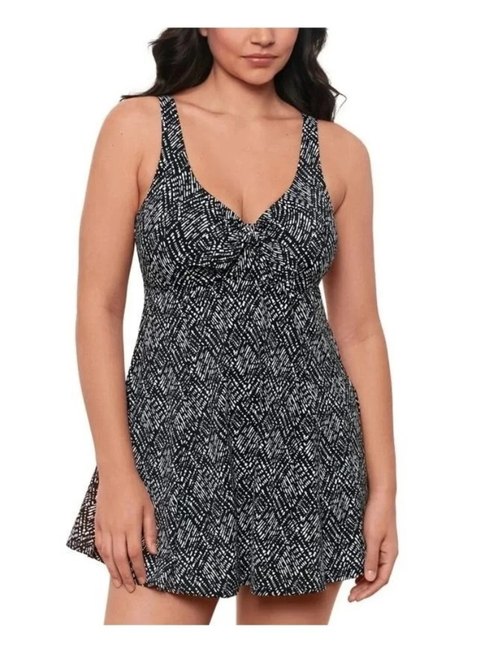 Swim Solutions Women's 14 Swim Dress Black & White e1375 - Picture 1 of 9